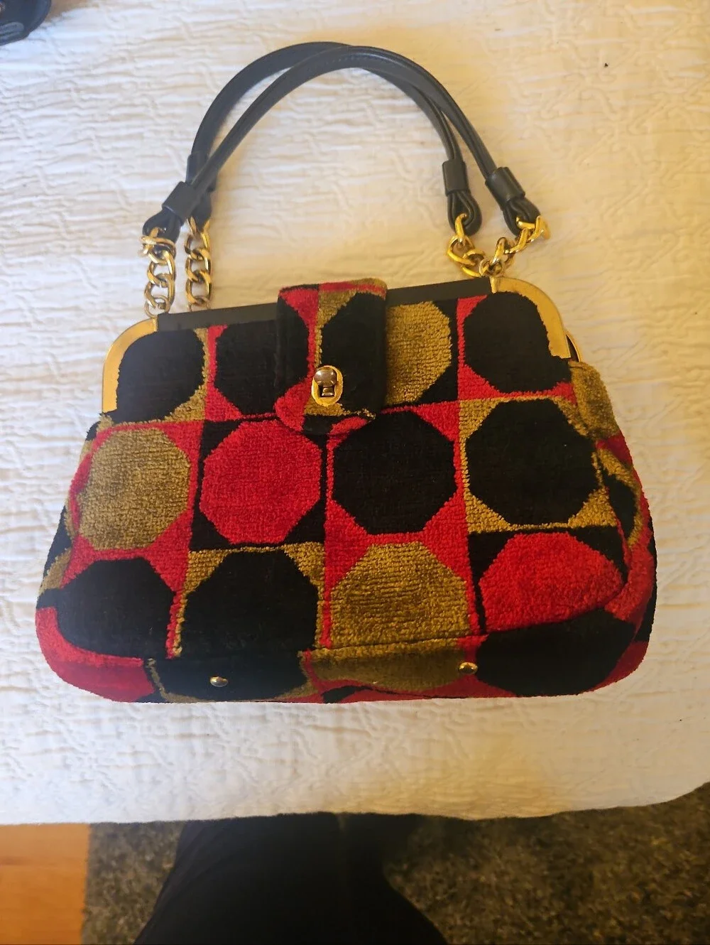 Vintage Markay  Carpet Handbag, Purse, Mod, Geometric , Excellent Vintage Cond.